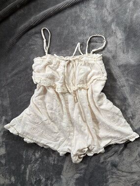 Urban Outfitters Cream Textured Strap Top